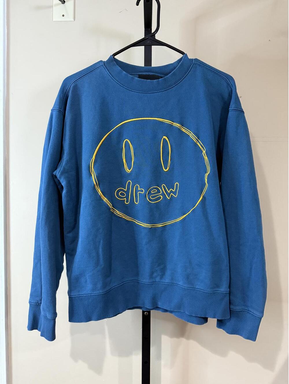 Drew House Small  Blue Smiley Face Sweatshirt